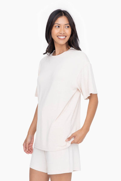 Brushed Hacci Oversized Boyfriend Tee