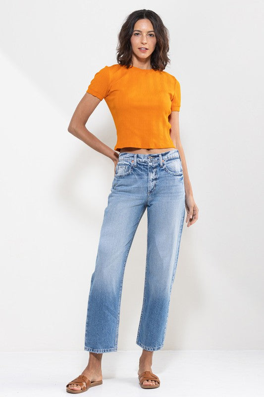 High Rise Straight Jeans