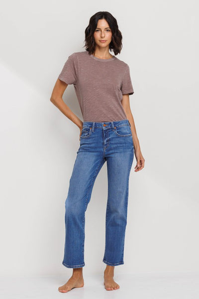 Mid Rise Ultra Stretch Slim Straight Jean