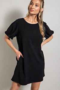 Ebony Bubble Sleeve Dress