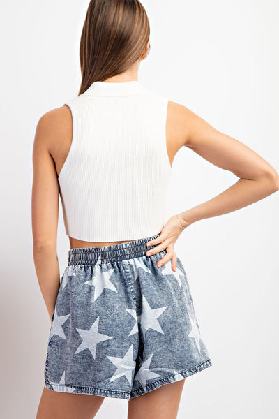 Mineral Washed Star Shorts