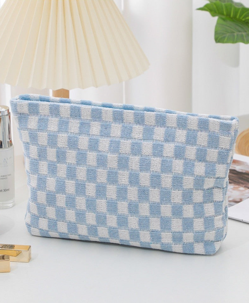 Checkered Cosmetic Pouch