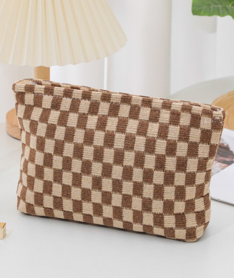 Checkered Cosmetic Pouch