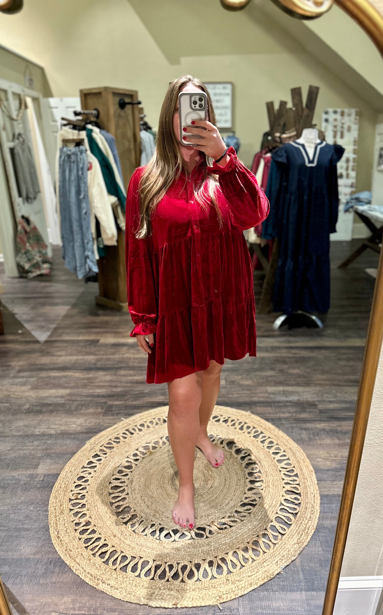 Ruby Red Velvet Dress