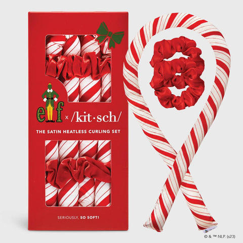 Elf x Kitsch Satin Heatless Set - Candy Cane