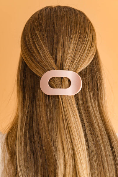 Round Flat Hair Clip | Small | Pearly Pink