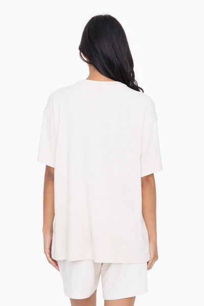 Brushed Hacci Oversized Boyfriend Tee