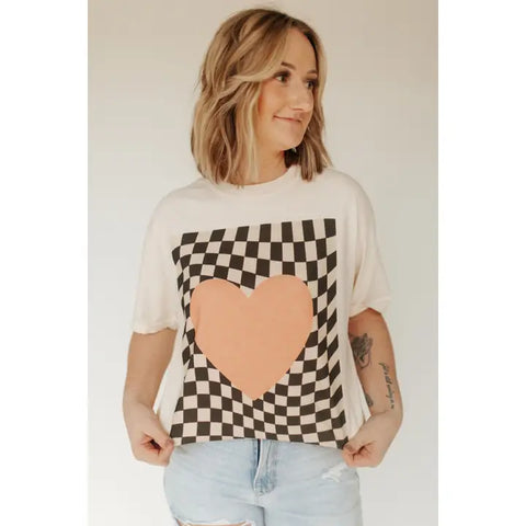 Checkered Heart Tee