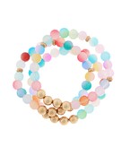 3 Row CCB & Glass Bead Bracelet