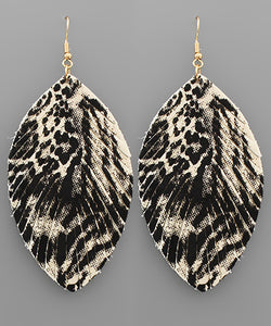 Animal Print Feather Earrings