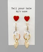 Epoxy Heart Studs & Hoops Set