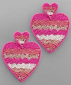 Beaded 2 Heart Earrings