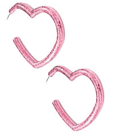 Glitter Heart Hoops