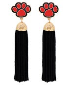 Paw Print Tassel Earrings