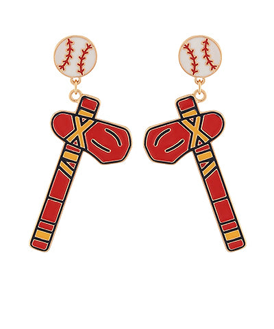 Chop Baseball Earrings