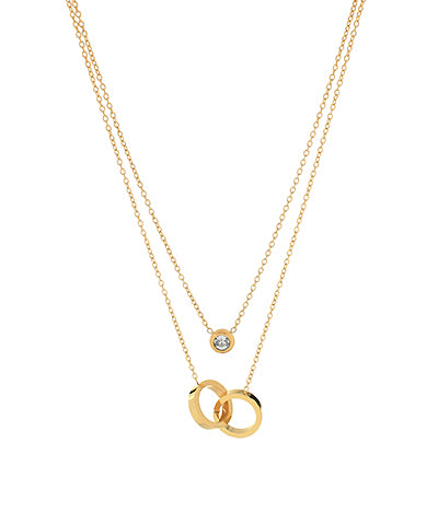 Linked Ring Pendant Necklace