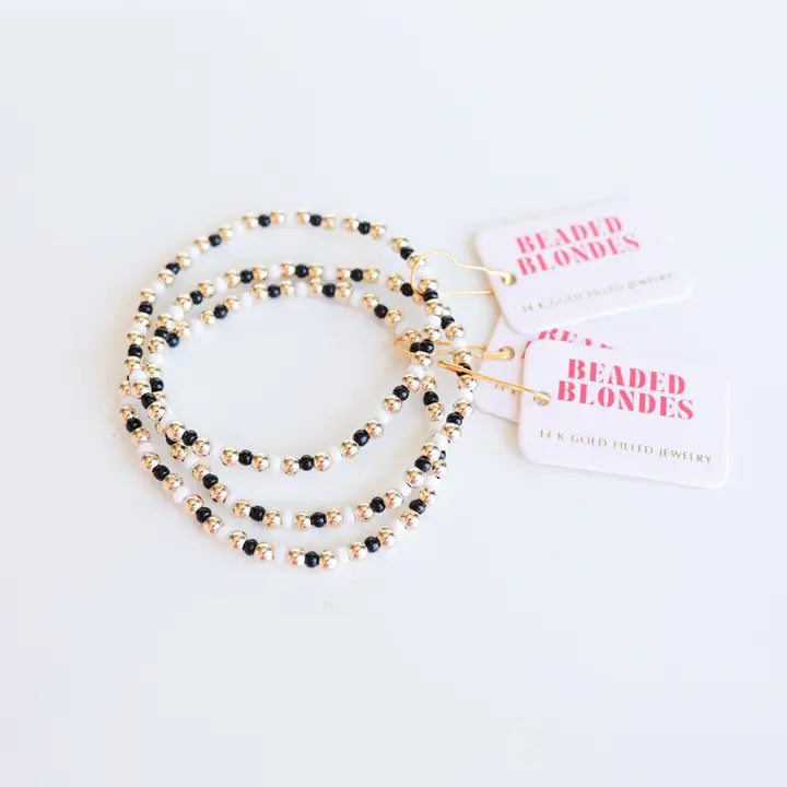 Beaded Blondes Demi Black & White Bracelet