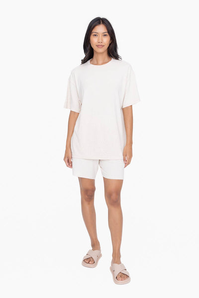 Brushed Hacci Oversized Boyfriend Tee