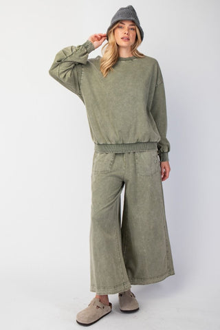 Mineral Washed Terry Knit Pants