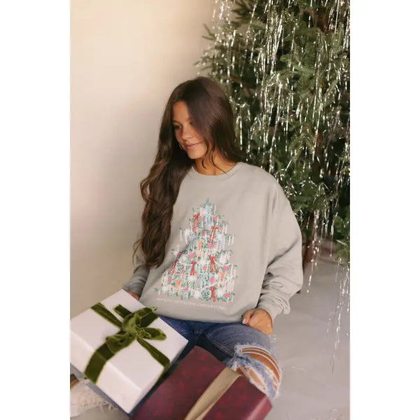 Christmas Tinsel Tree Sweatshirt