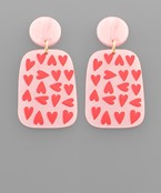 Rectangle Heart Earrings