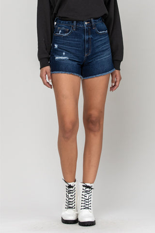 Dark Denim High-Rise Mom Short