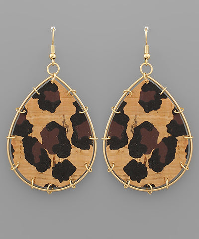 Animal Print Teardrop Earrings